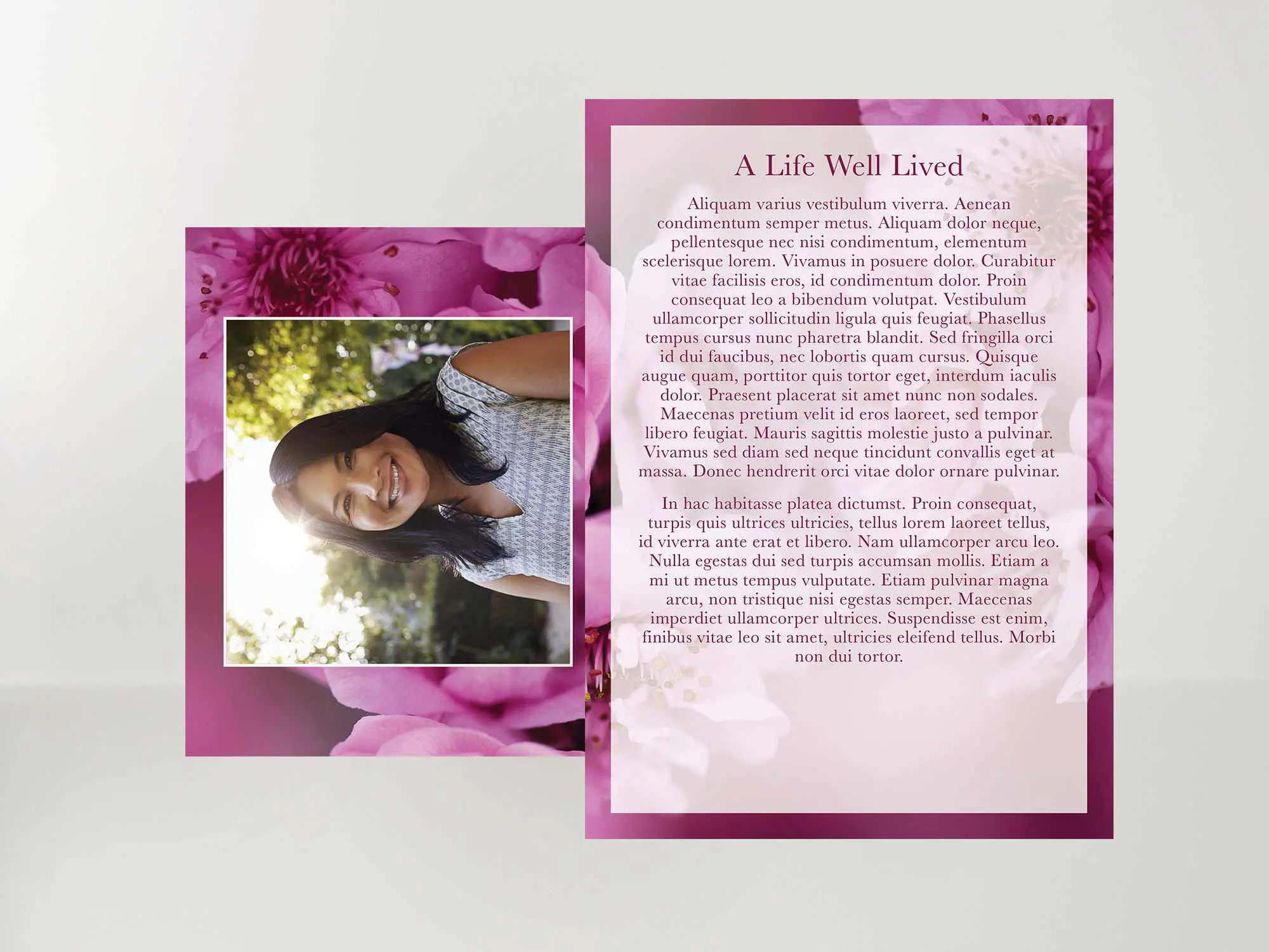 Memorial Card Back