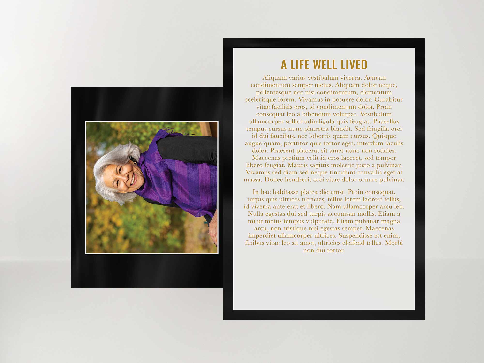 Memorial Card Back Sample