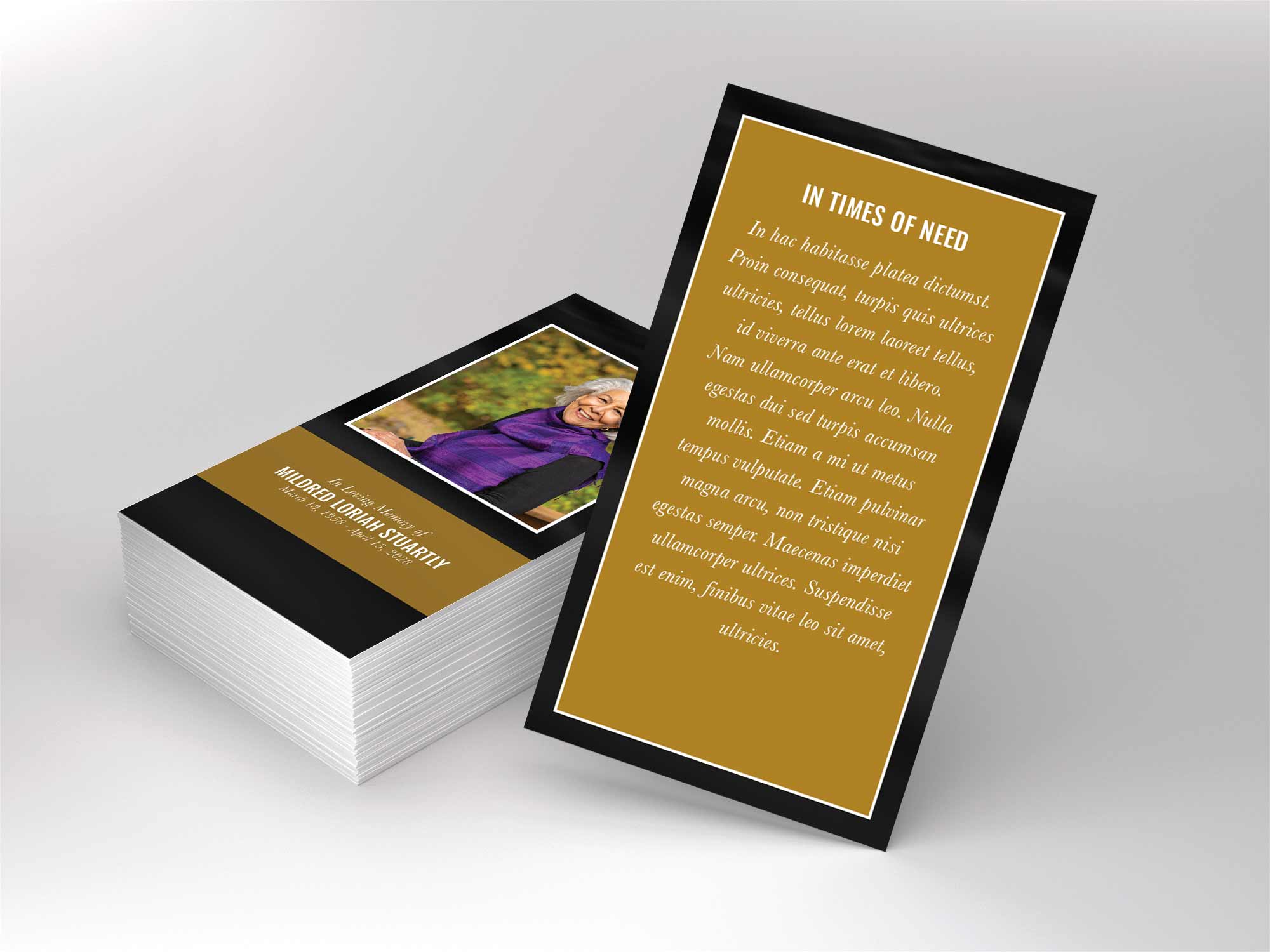 Prayer Card Back Sample