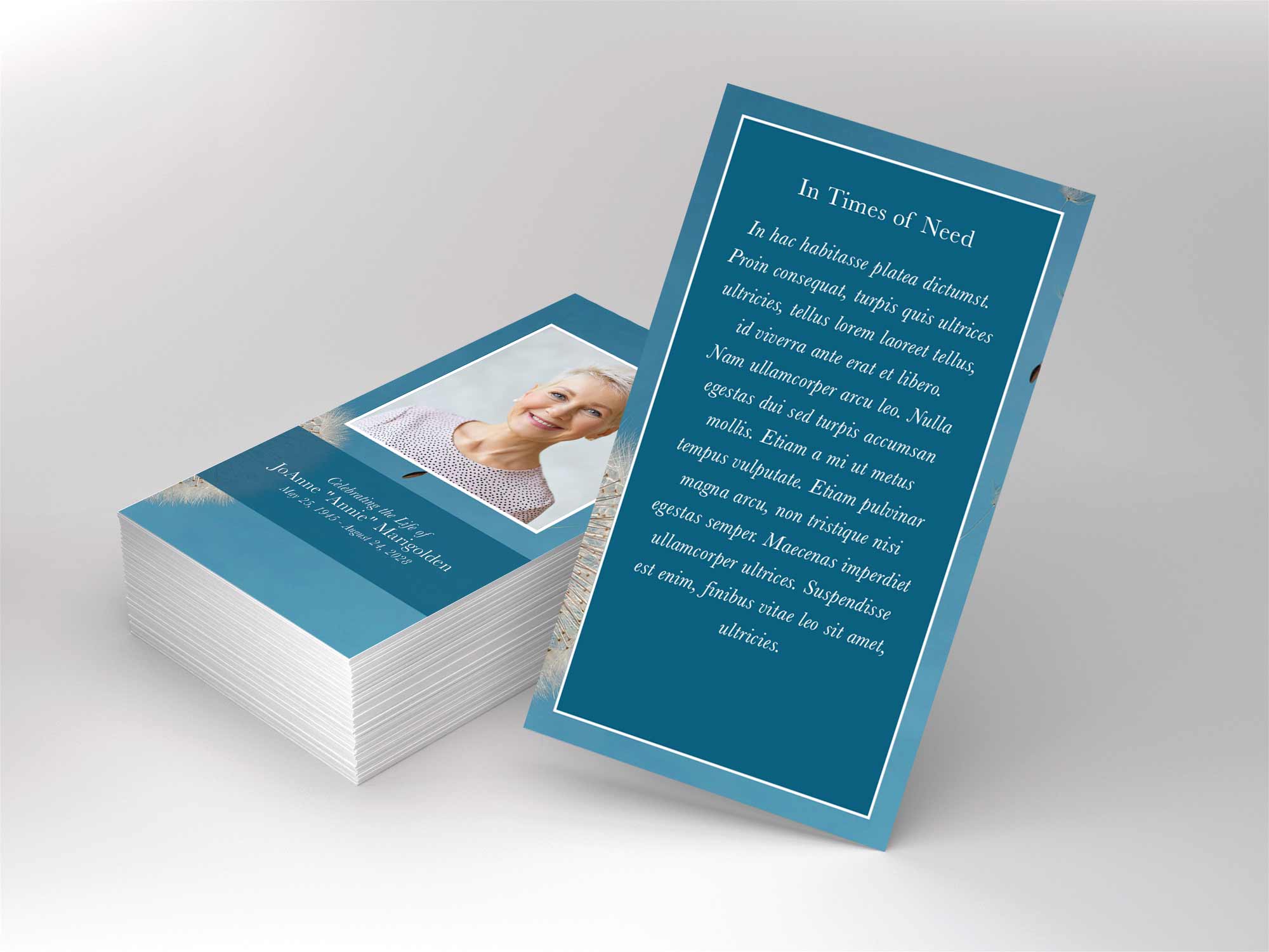 Prayer Card Back Sample