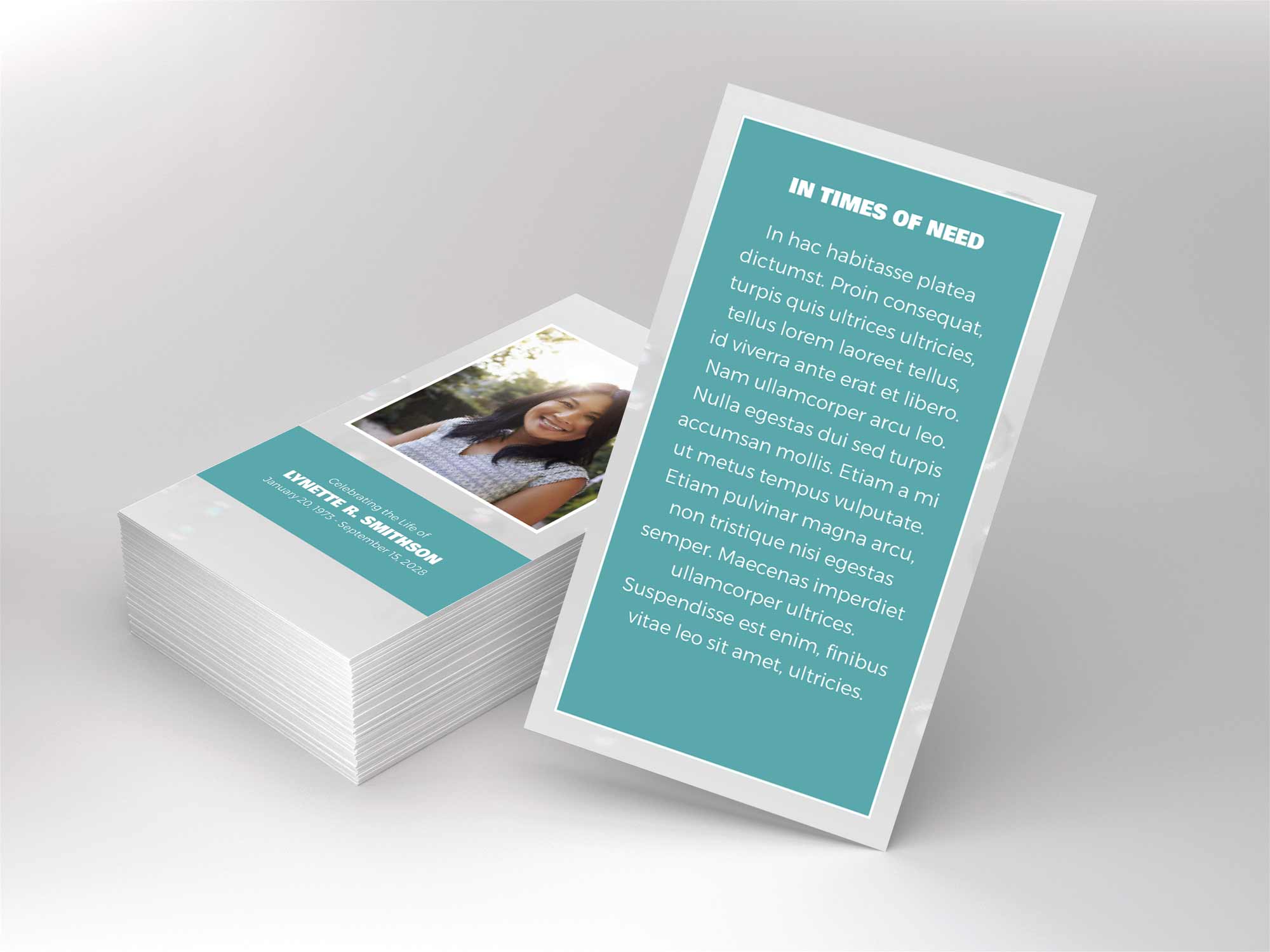 Prayer Card Back Sample