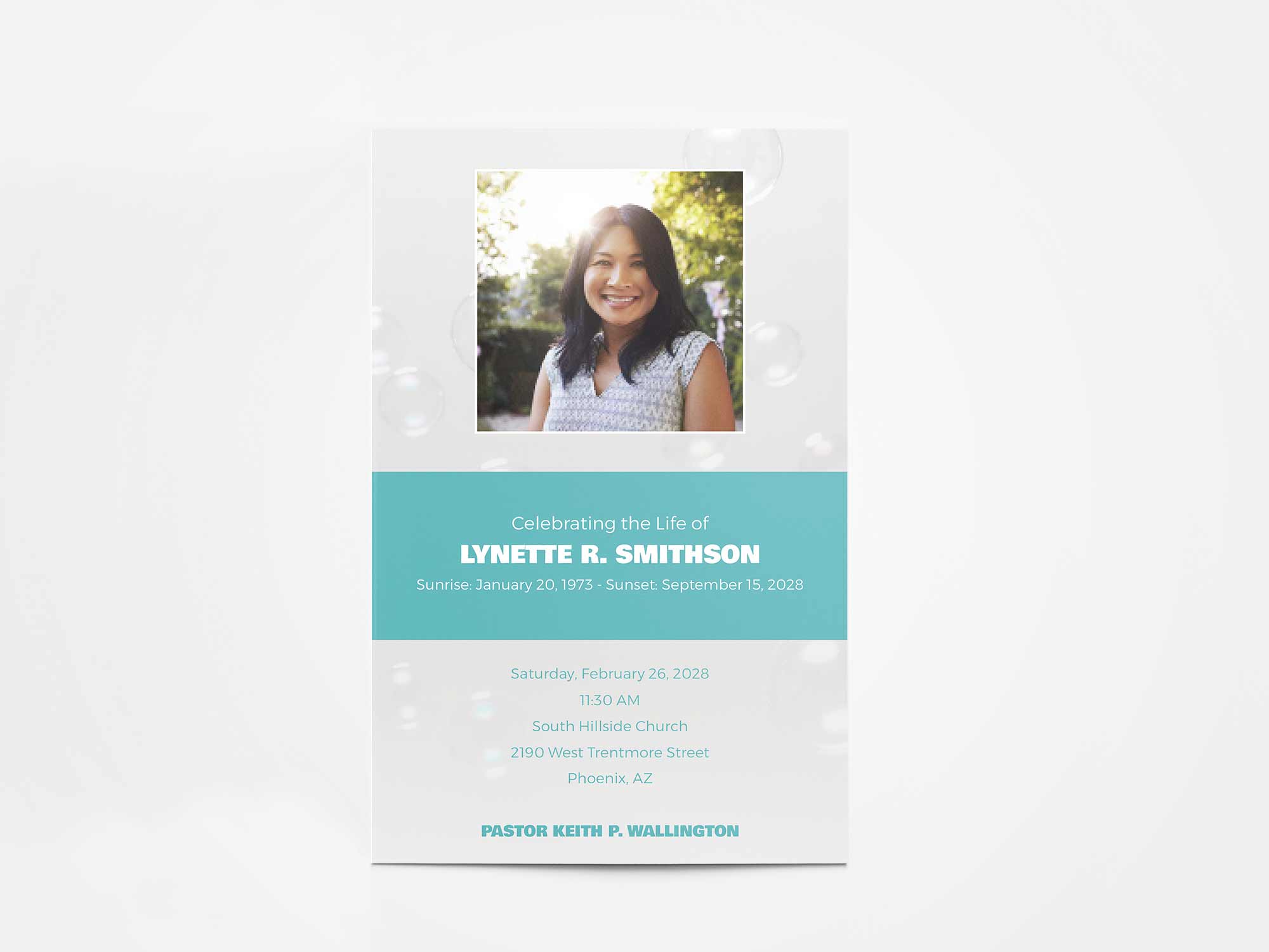 Bubbles floating in the air with aqua accents.