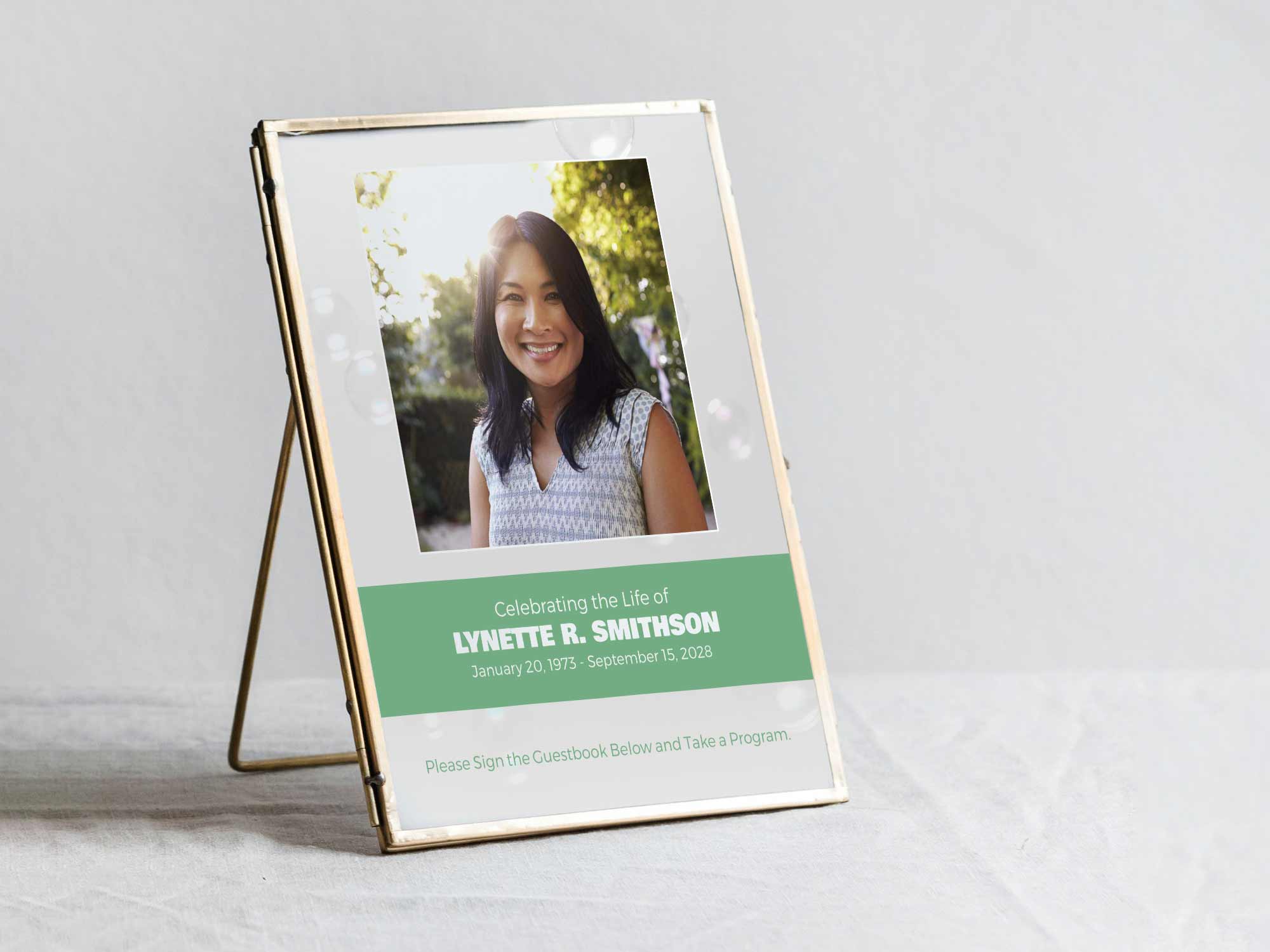 Table Sign in Frame Sample