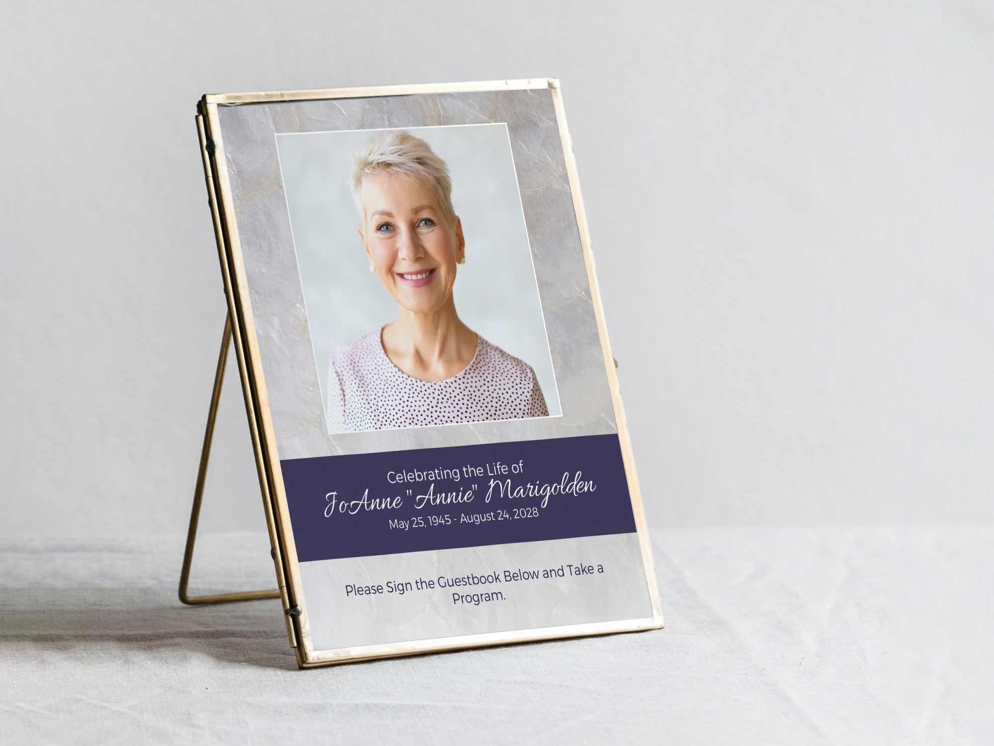 Table Sign in Frame Sample