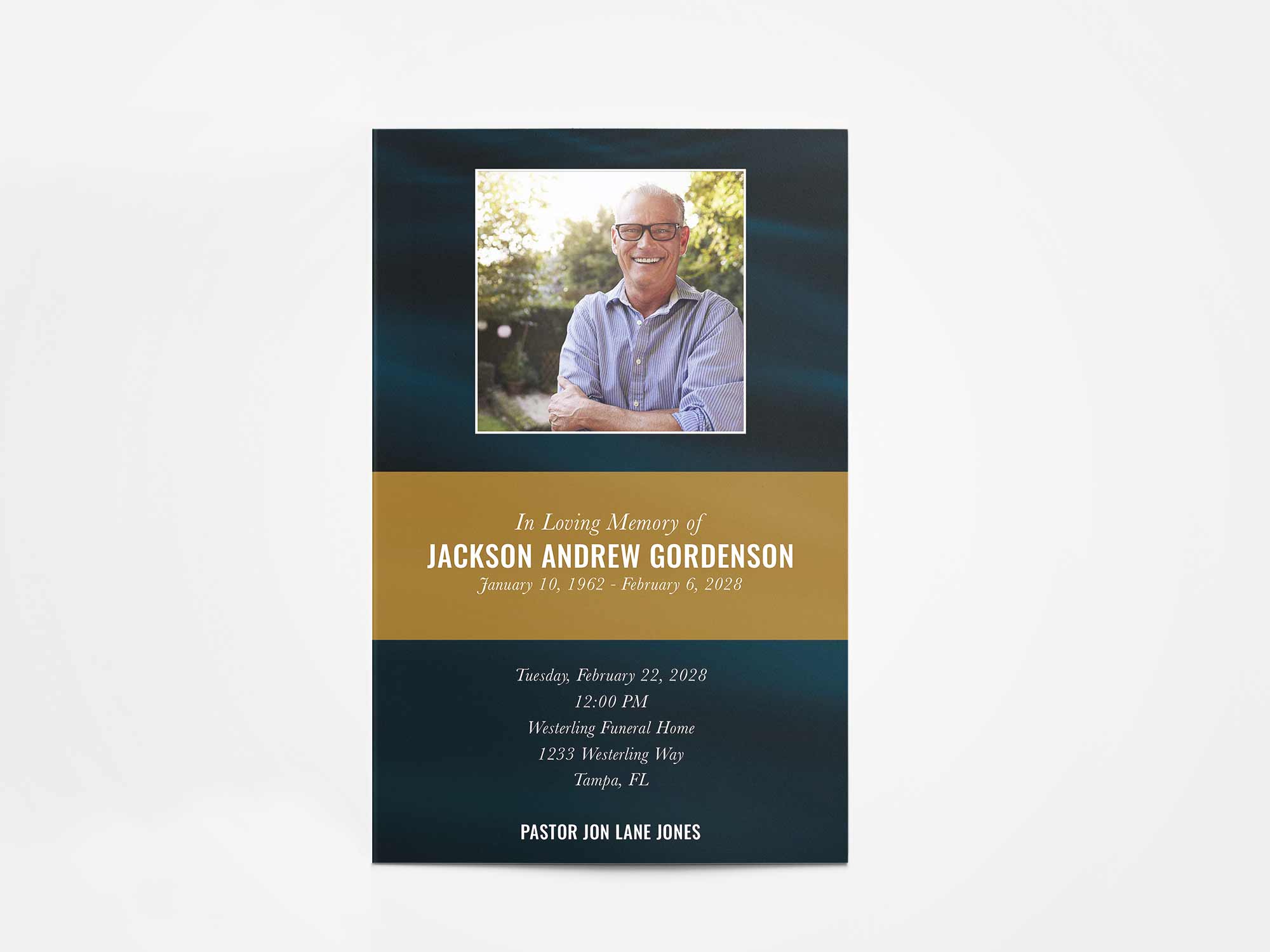 Coast Guard inspired blue waves with gold accents.