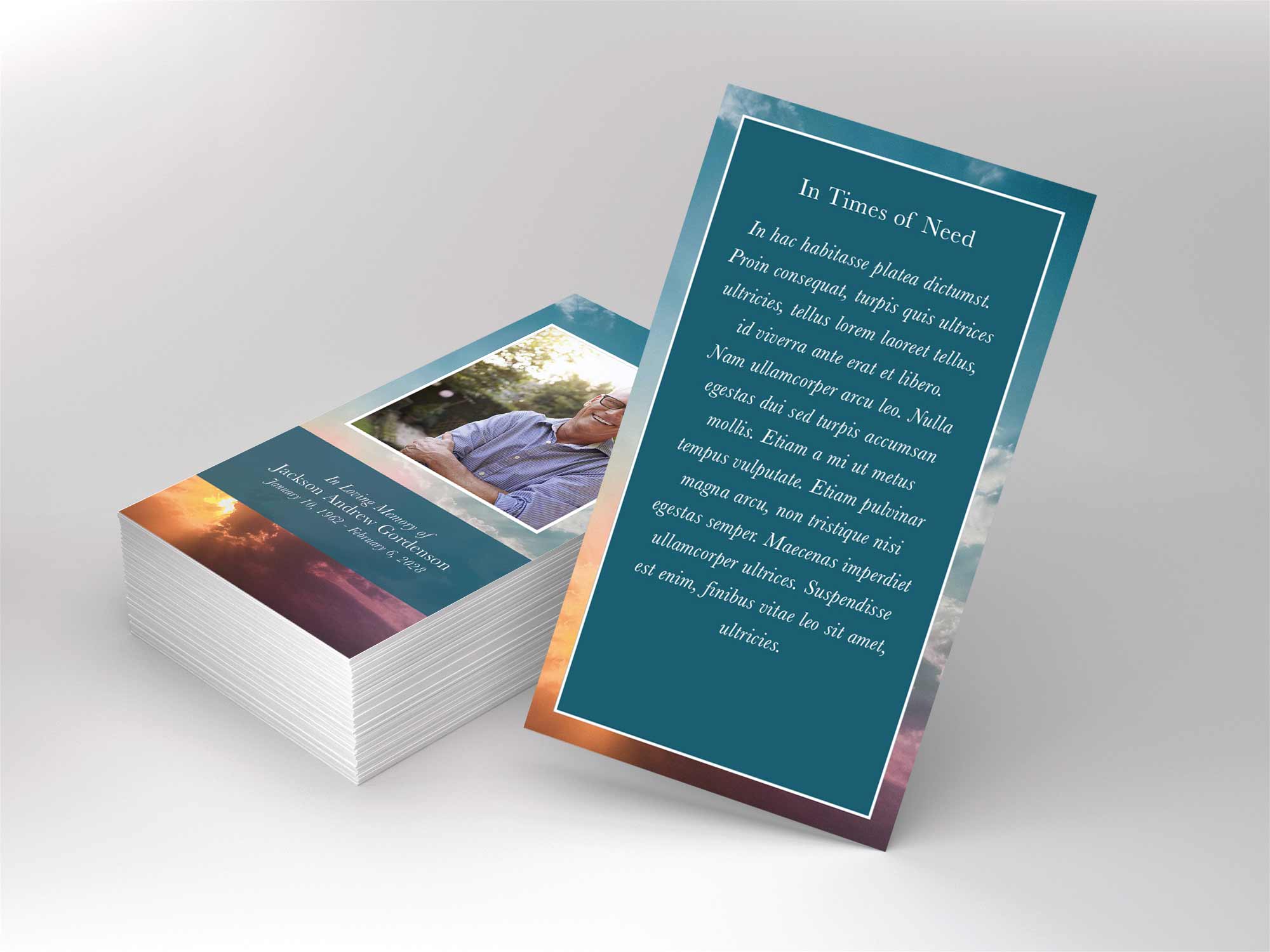 Prayer Card Back Sample