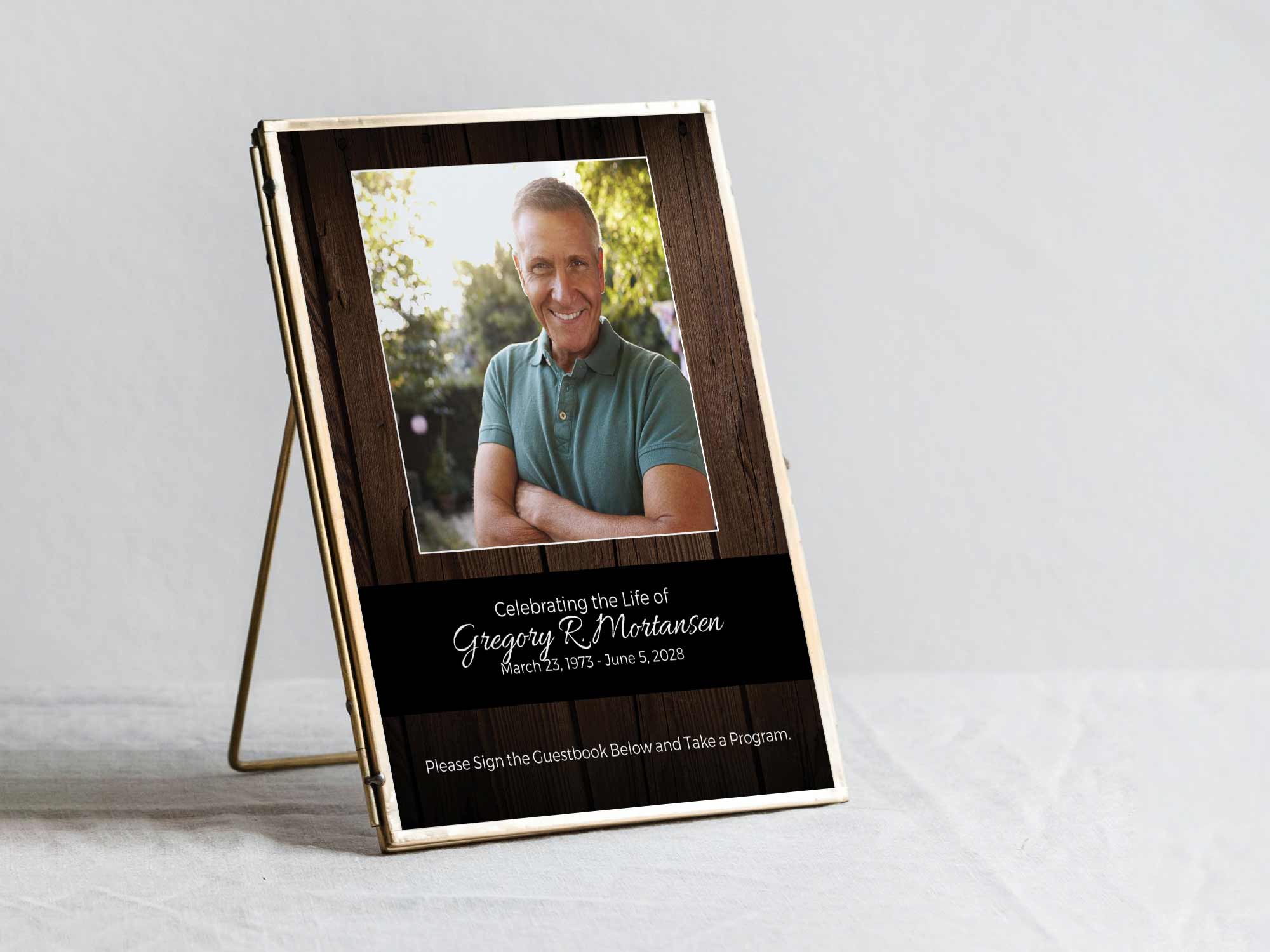 Table Sign in Frame Sample