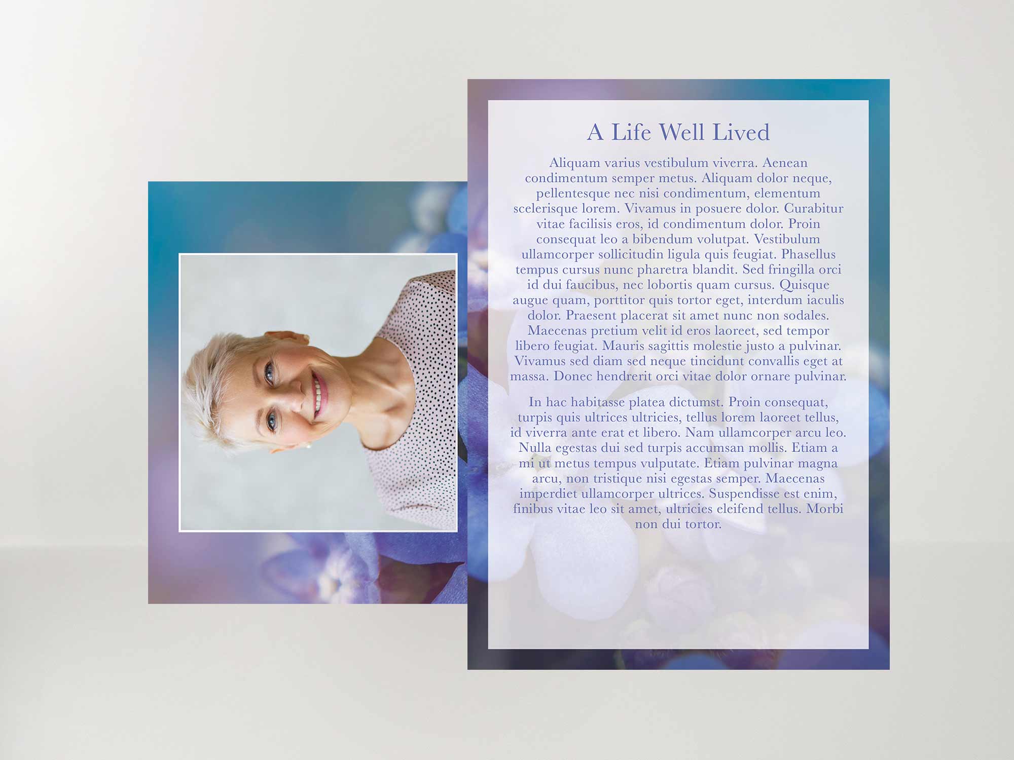 Memorial Card Back Sample