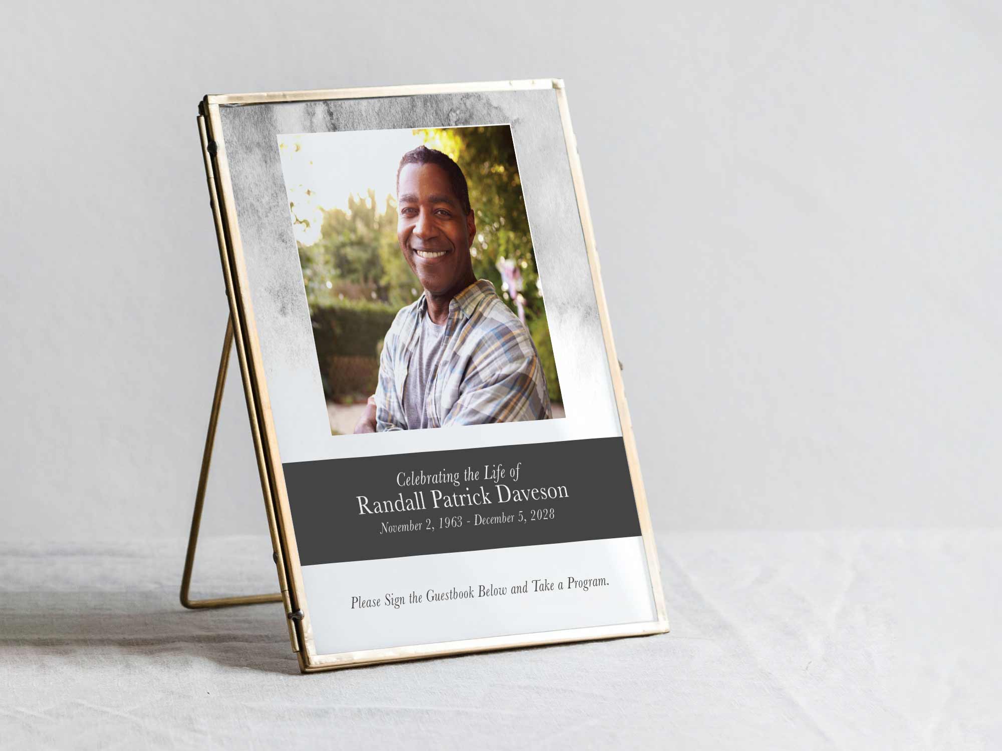 Table Sign in Frame Sample