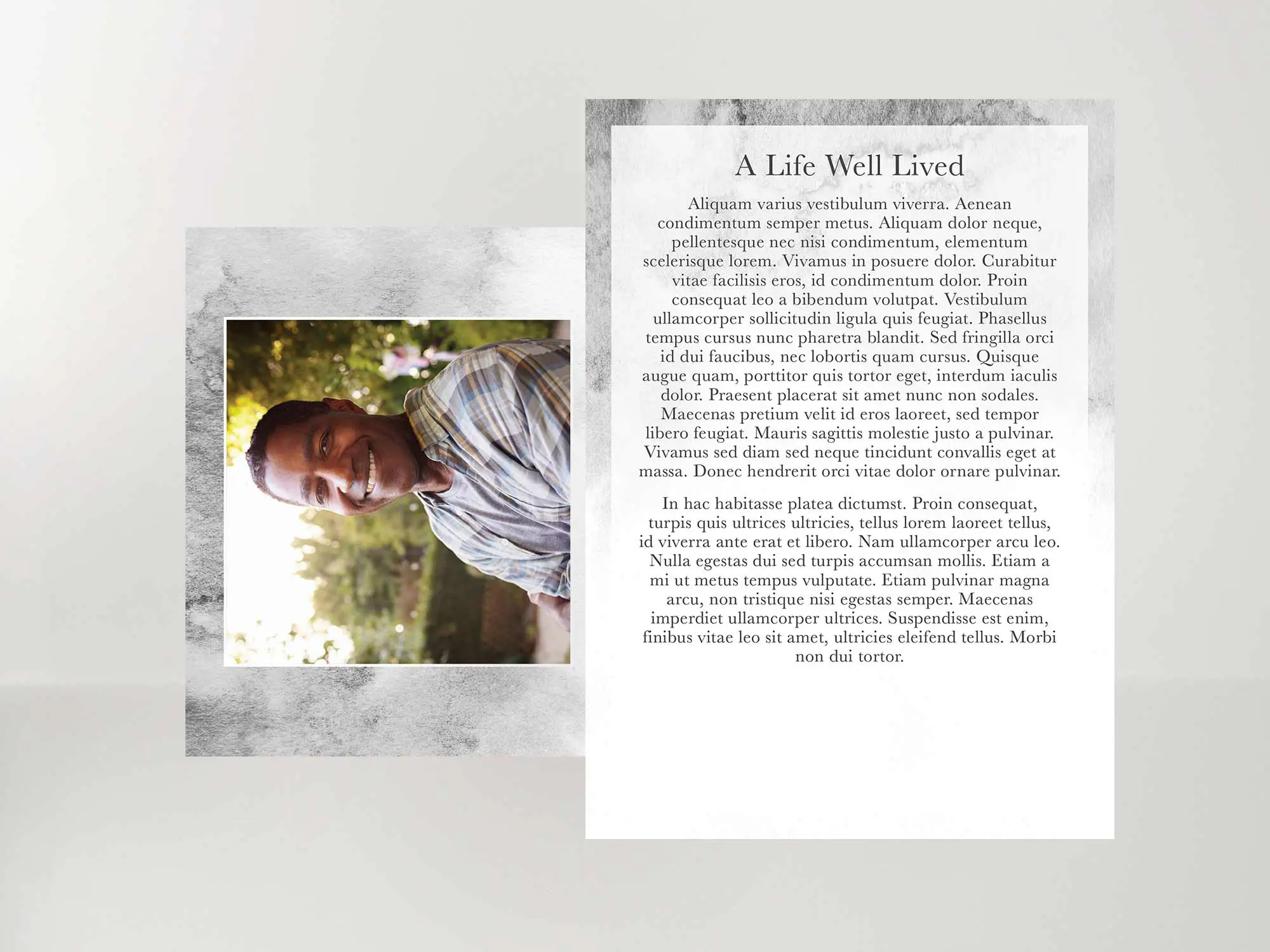 Memorial Card Back
