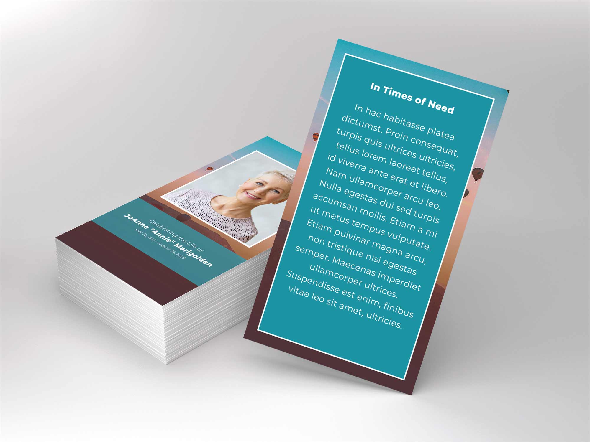 Prayer Card Back Sample