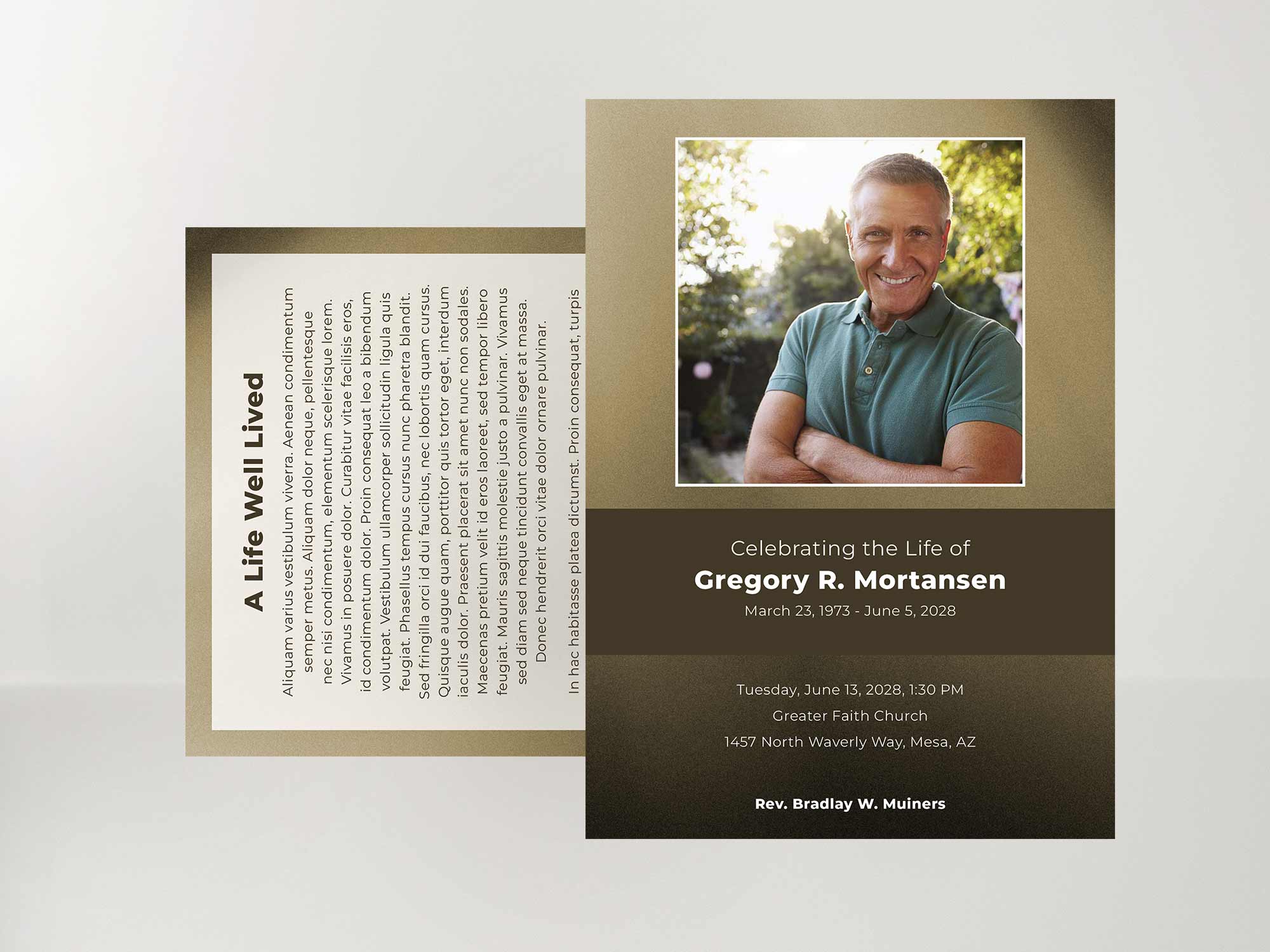 Memorial Card Front Sample