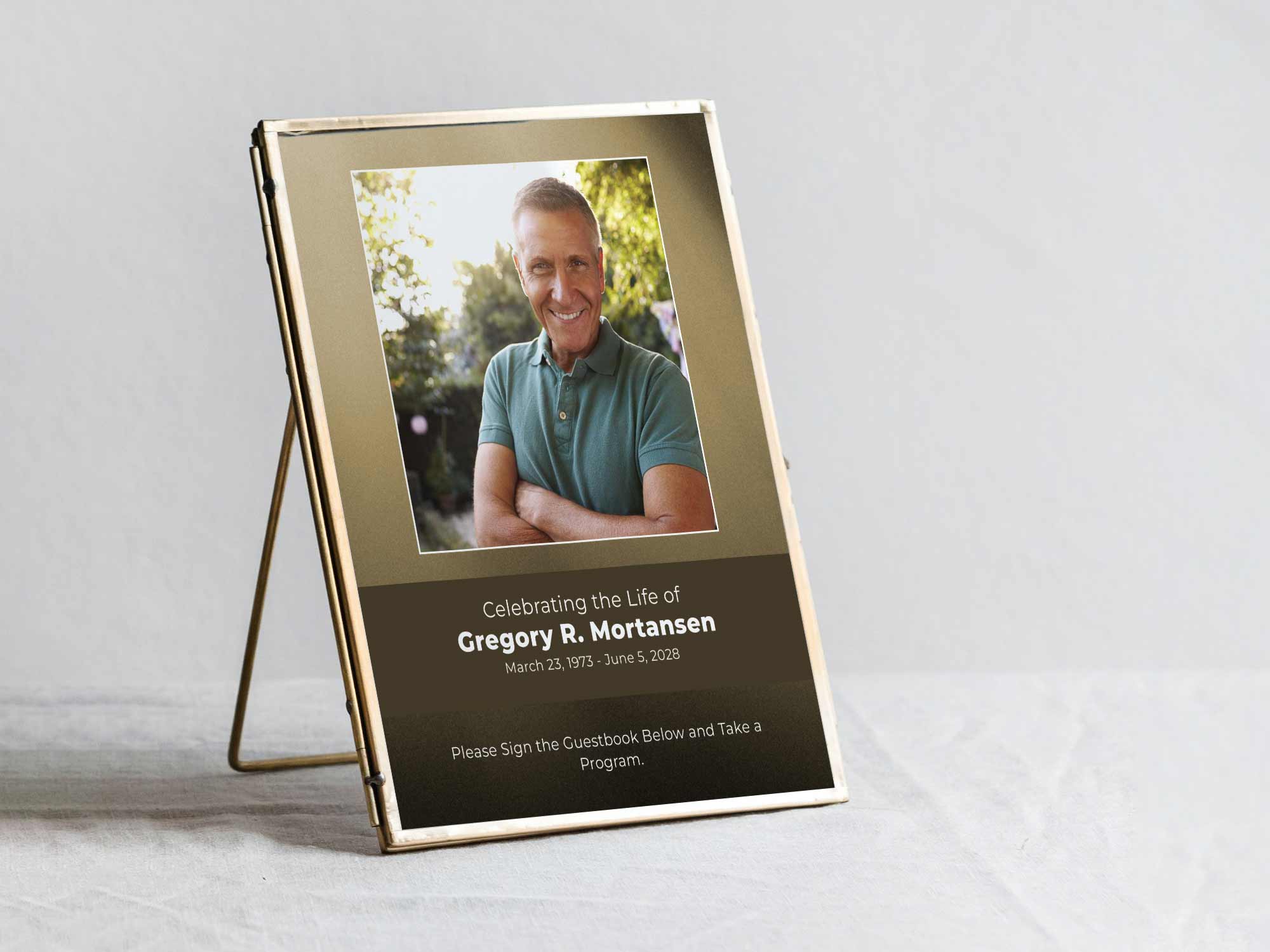 Table Sign in Frame Sample