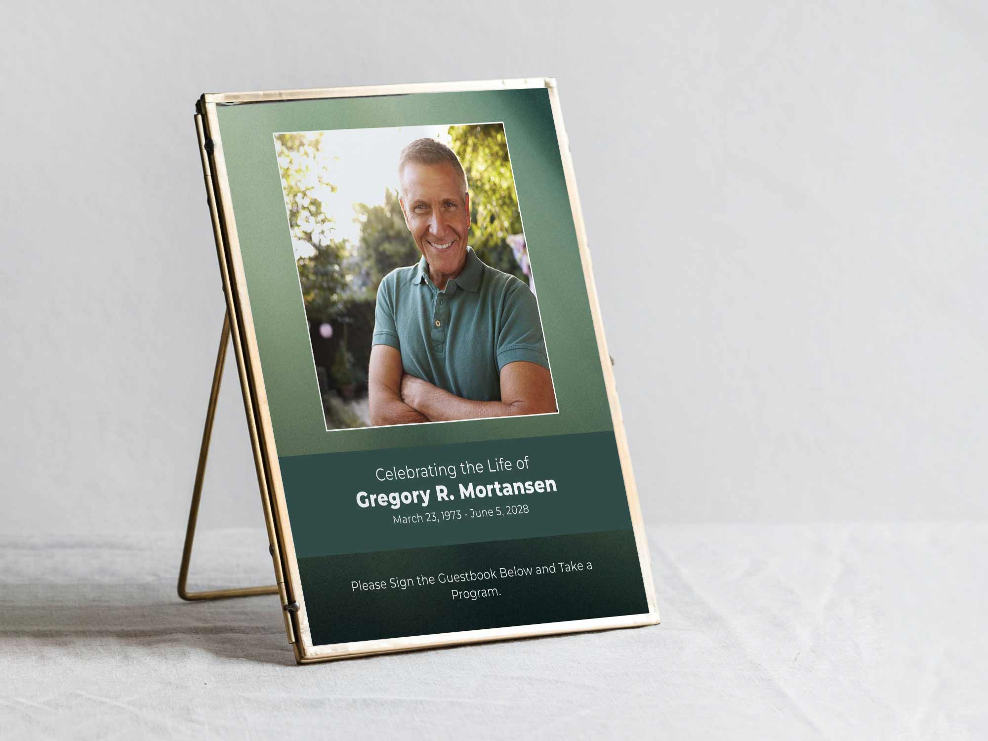 Table Sign in Frame Sample