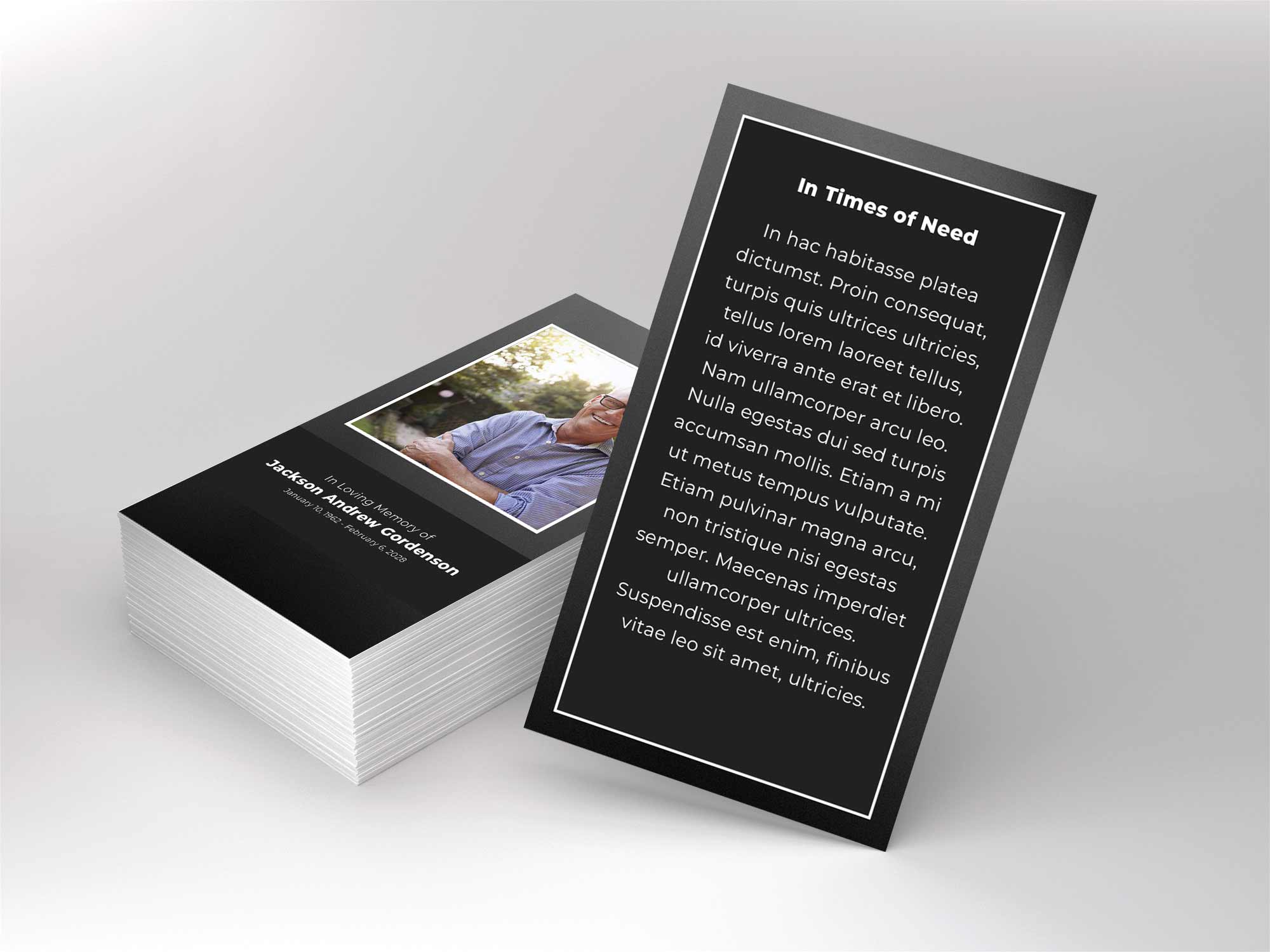 Prayer Card Back Sample