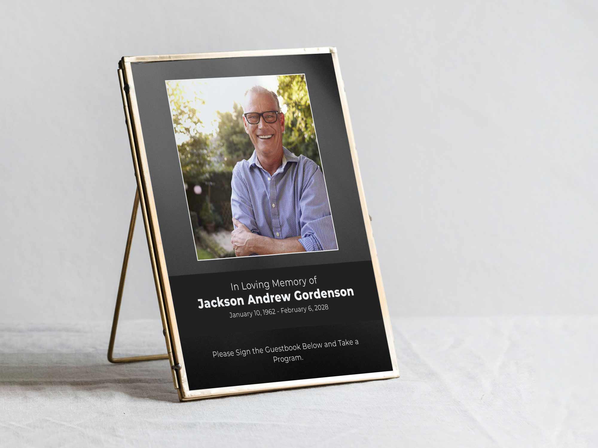 Table Sign in Frame Sample