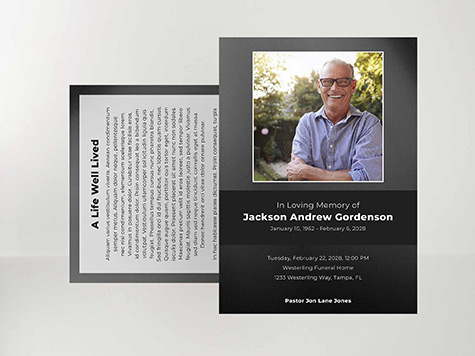 View Memorial Card Sample