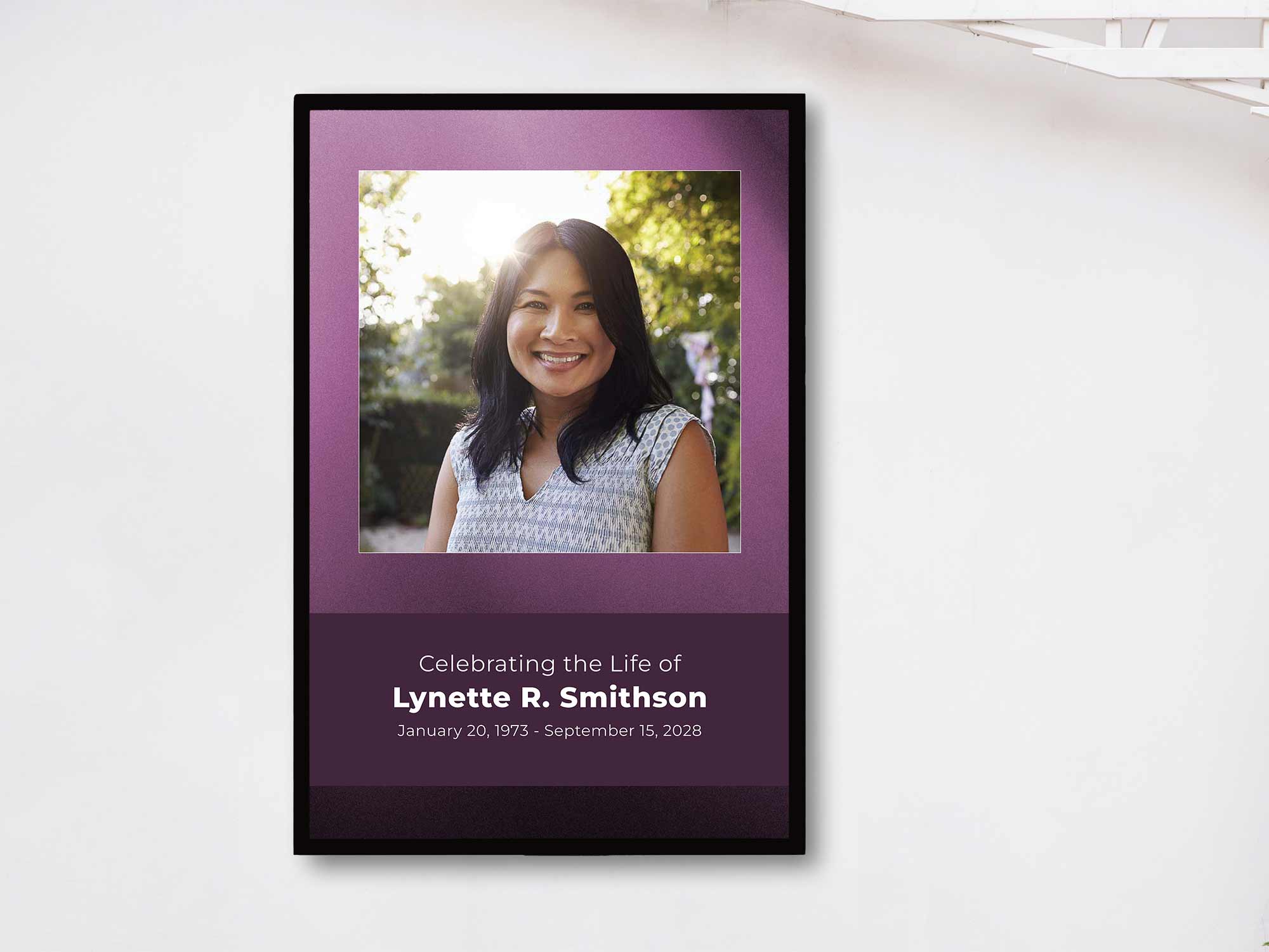 Easel Sign (In Frame) Sample