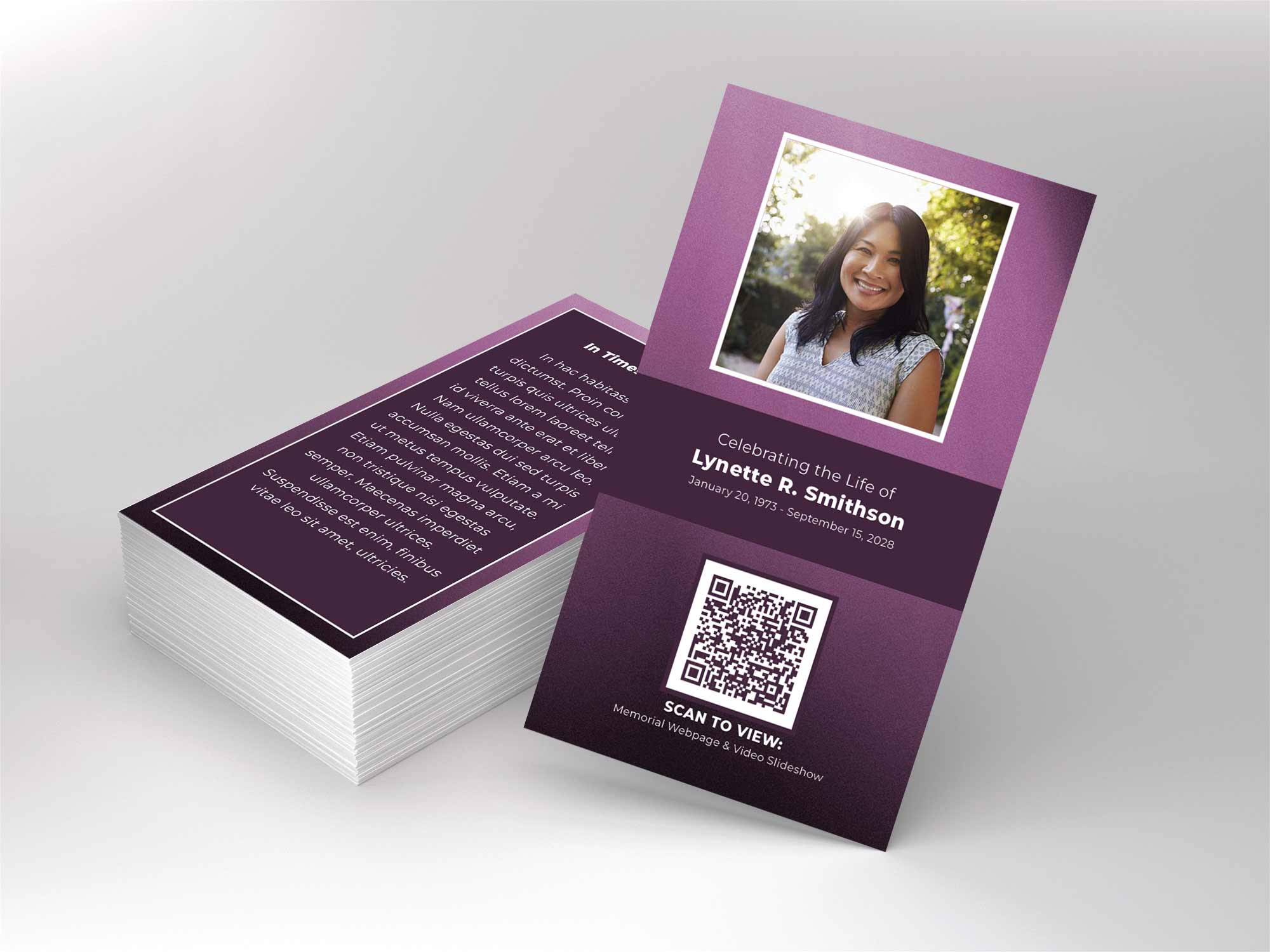 QR Code Card Front Sample