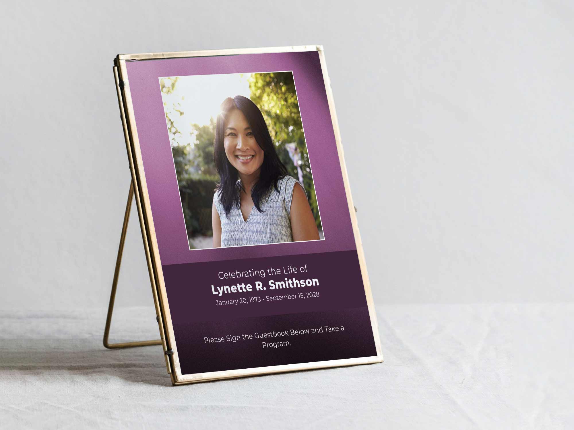 Table Sign in Frame Sample