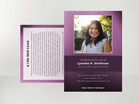 View Memorial Card Sample