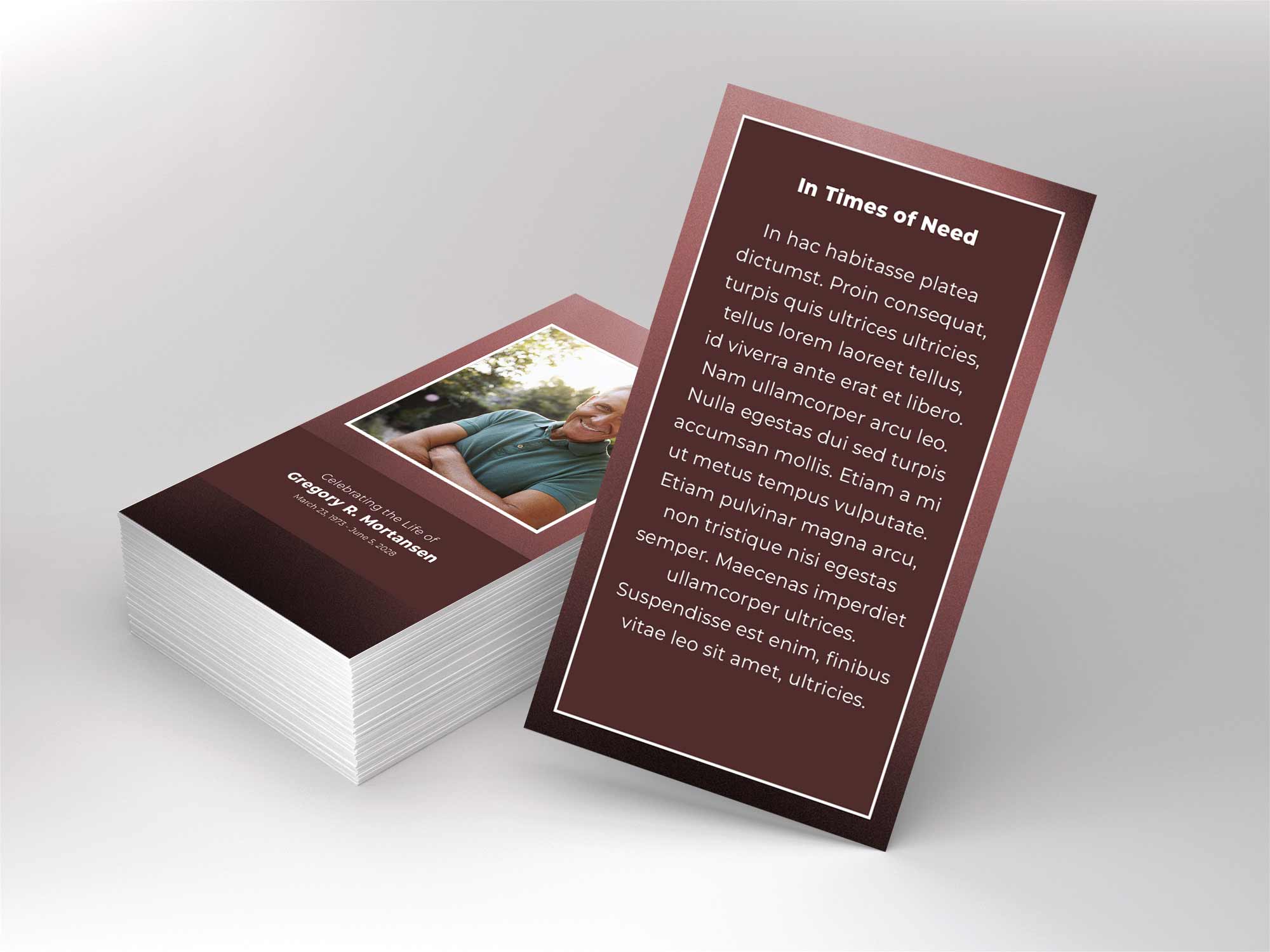 Prayer Card Back Sample