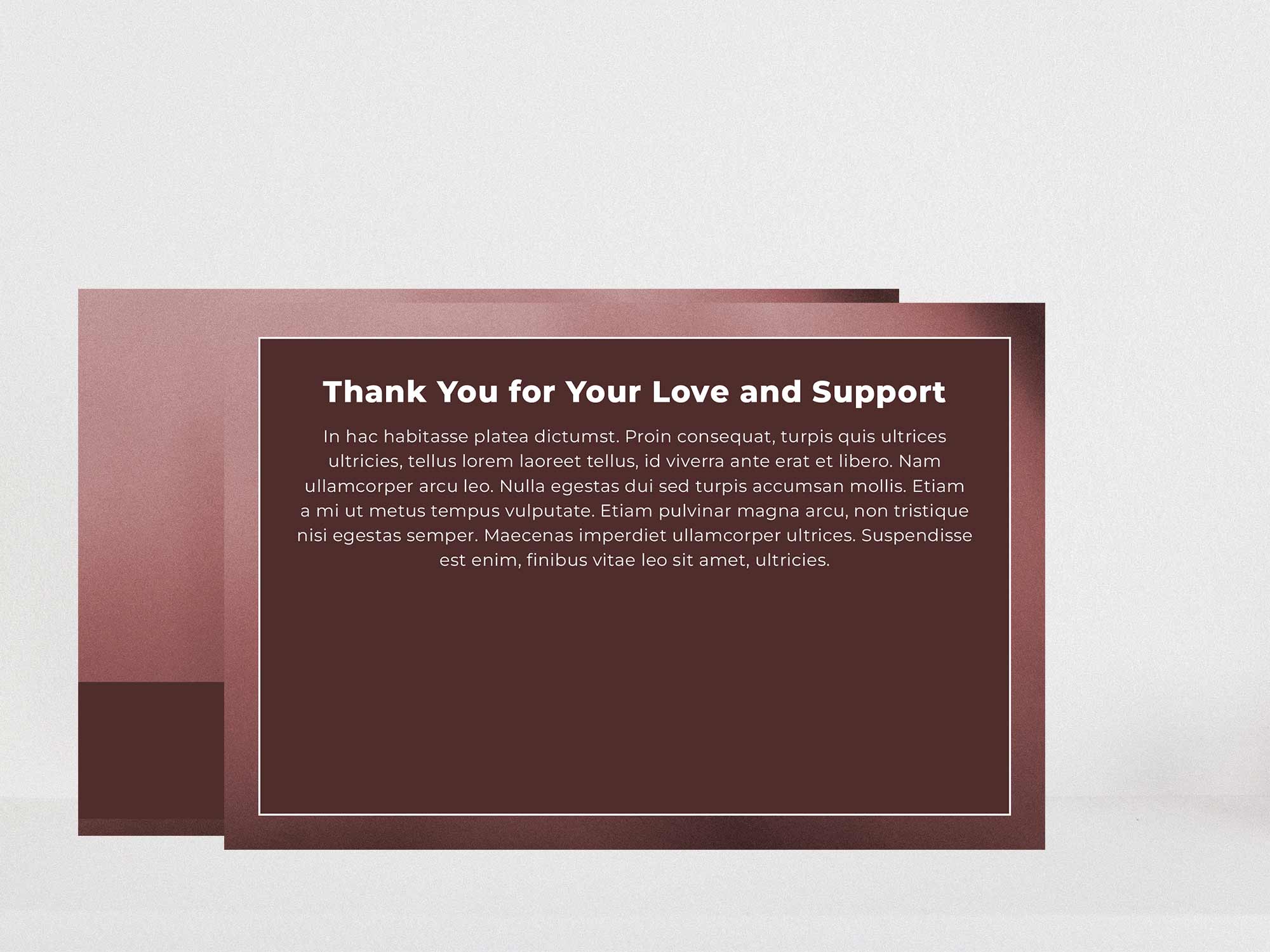 Thank You Card Back Sample