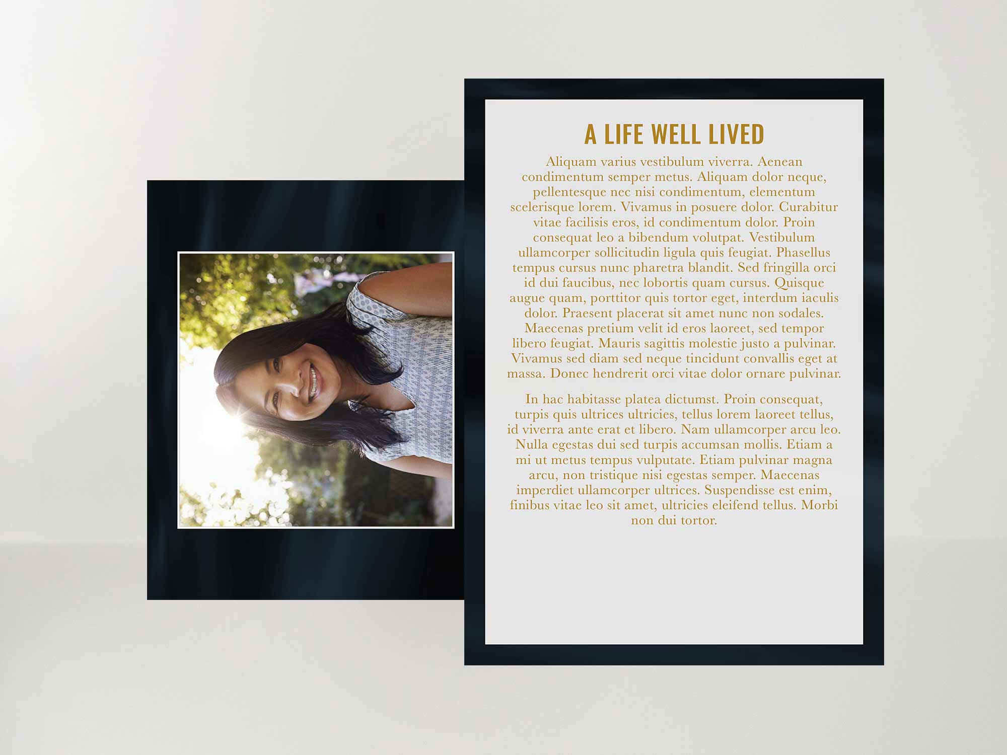 Memorial Card Back Sample