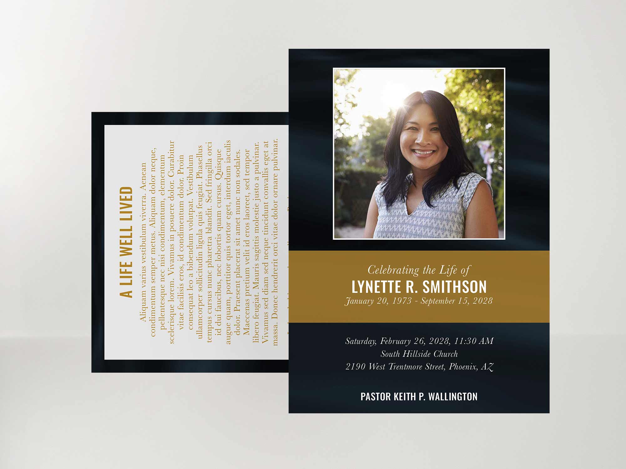 Memorial Card Front Sample