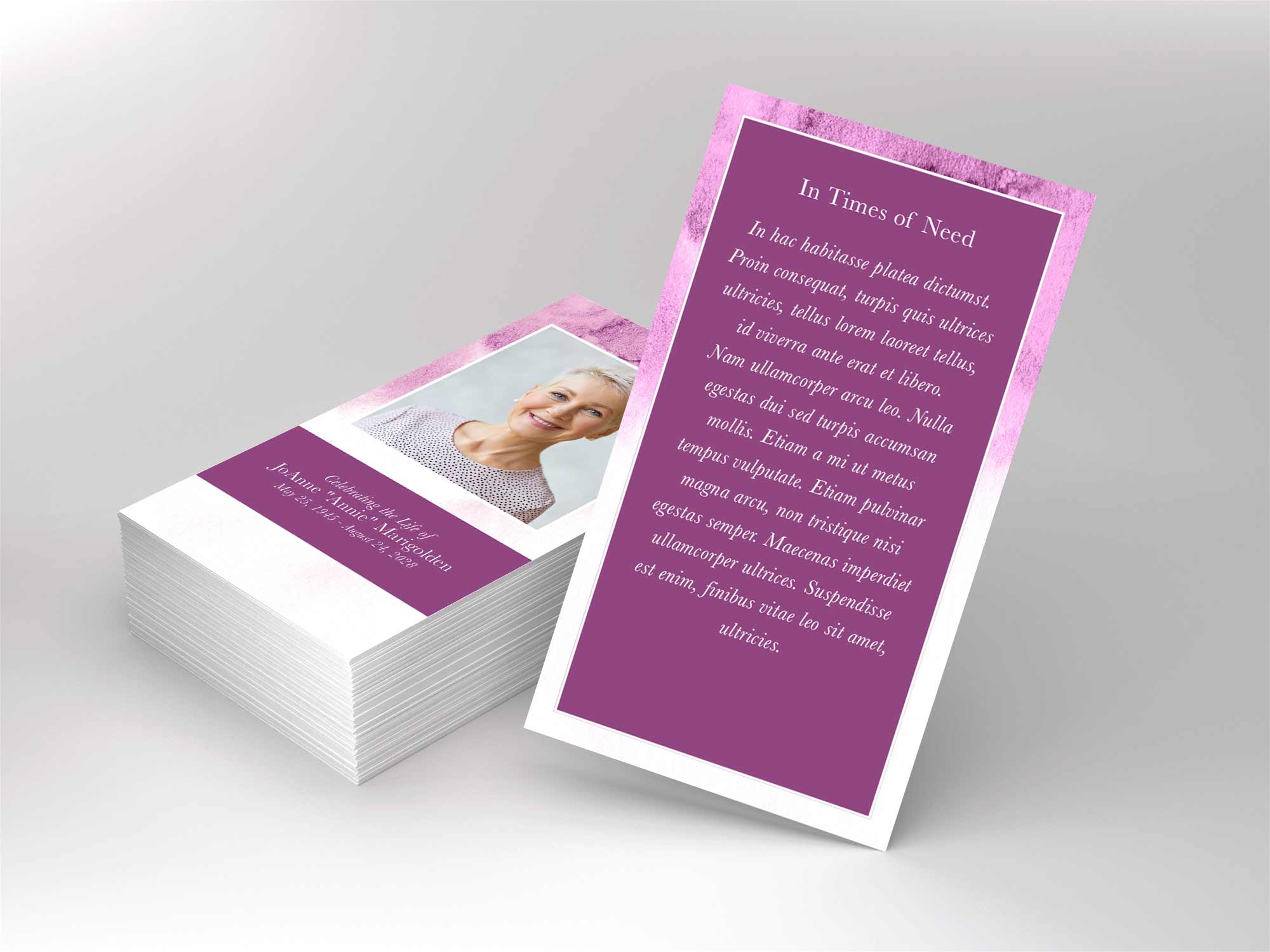 Prayer Card Back Sample