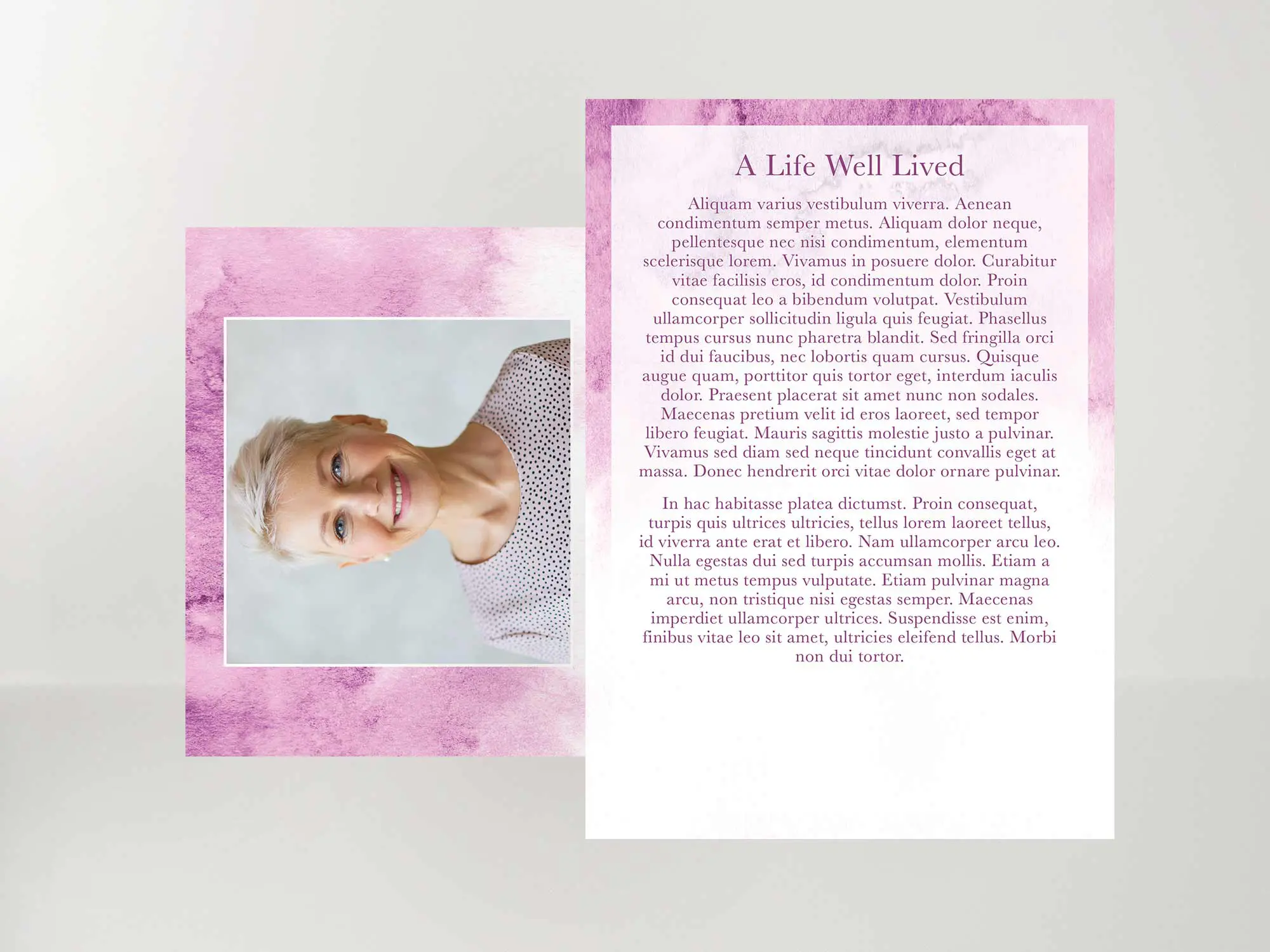 Memorial Card Back