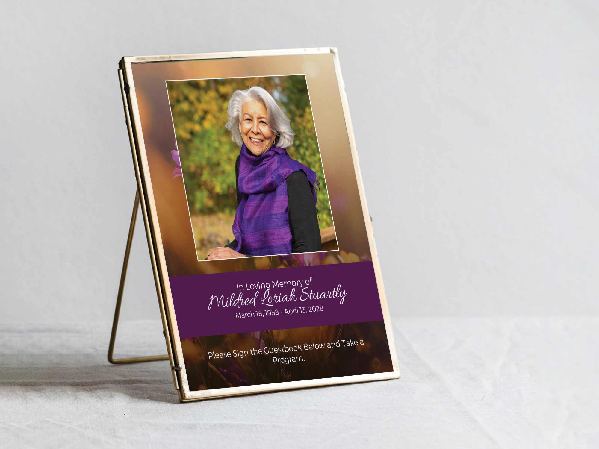 Table Sign in Frame Sample