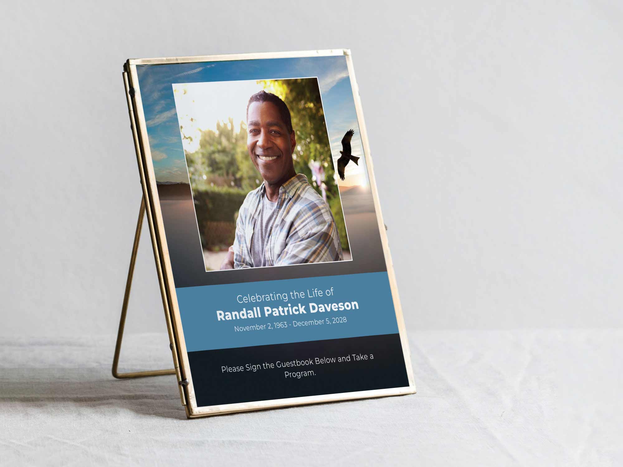 Table Sign in Frame Sample