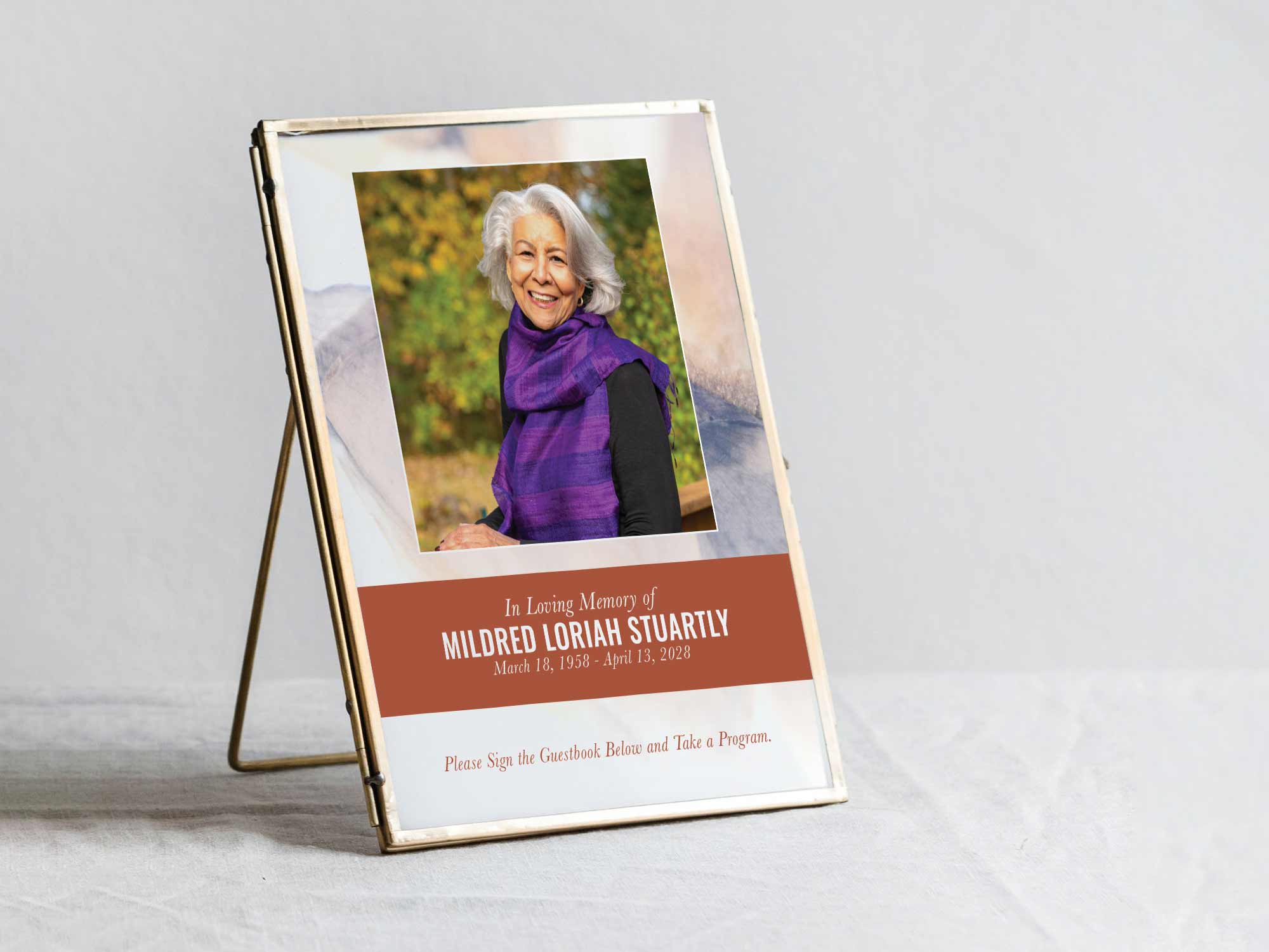 Table Sign in Frame Sample