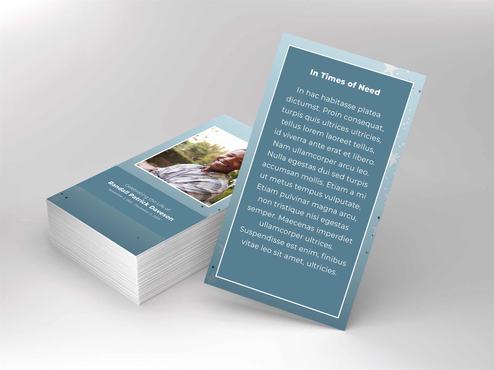 Prayer Card Back Sample