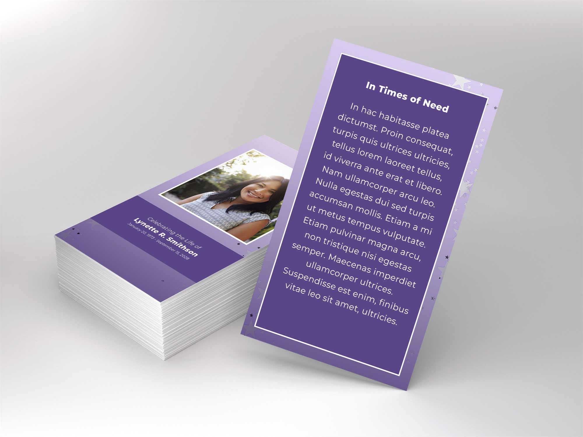 Prayer Card Back Sample