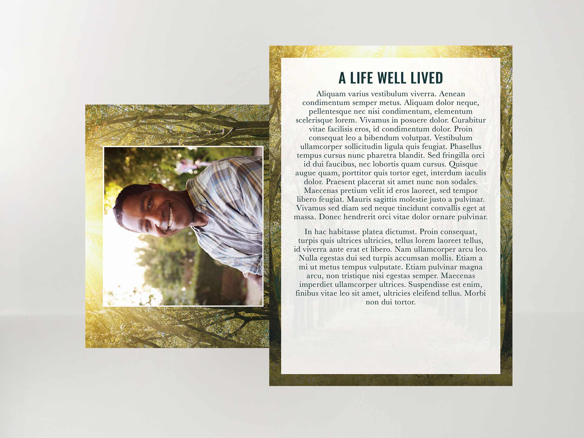 Memorial Card Back Sample