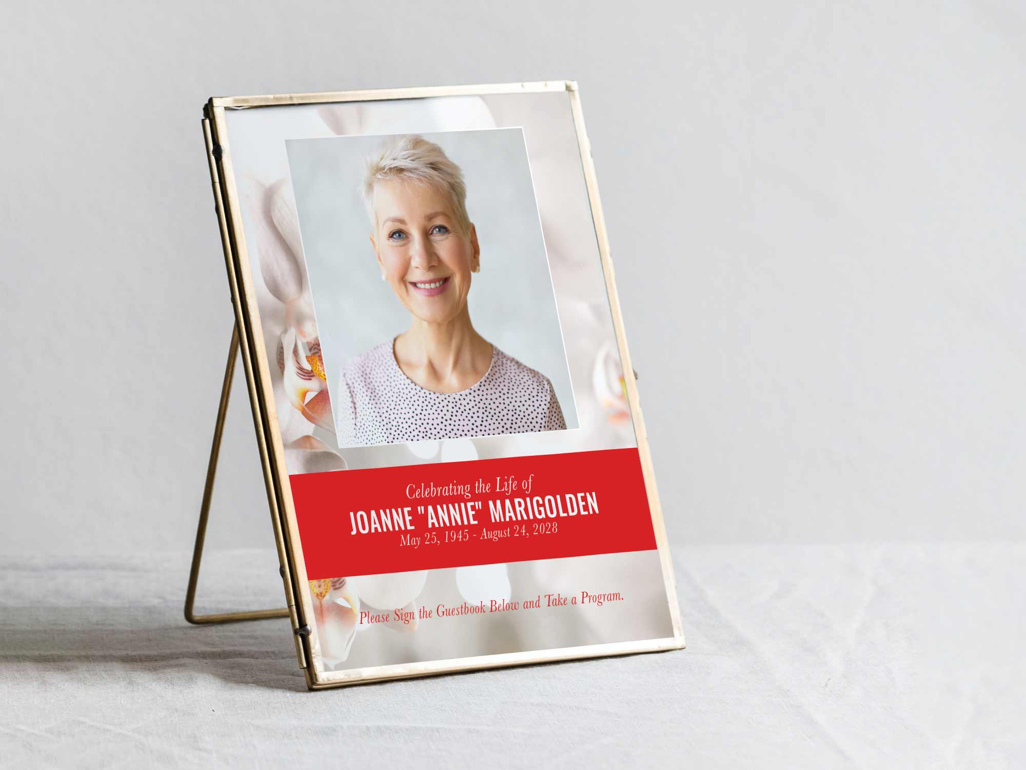 Table Sign in Frame Sample